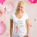 Funny Bubbly Party Pink Gold Team Bride  T-Shirt<br><div class="desc">Get ready to pop bottles and make memories with this fun and flirty Team Bride shirt! Personalised with the bride’s name, this custom tee is perfect for bachelorette parties, bridal showers, and girls’ nights out. Featuring the playful quote "Fuelled by Bubbly and Bad Decisions" and a cute pink champagne bottle...</div>