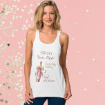 Funny Bubbly Pink Gold Team Bride  Singlet<br><div class="desc">Get ready to pop bottles and make memories with this fun and flirty Team Bride shirt! Personalised with the bride’s name, this custom tee is perfect for bachelorette parties, bridal showers, and girls’ nights out. Featuring the playful quote "Fuelled by Bubbly and Bad Decisions" and a cute pink champagne bottle...</div>