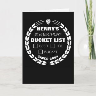 Funny Bucket List, Beer, Birthday Party Card