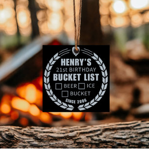 Funny Bucket List Sticker, Beer, Birthday Party