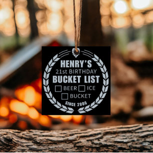 Funny Bucket List Sticker, Beer, Birthday Party Classic Round Sticker