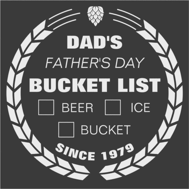 Funny Bucket List Sticker, Dad, Father's Day (Front)