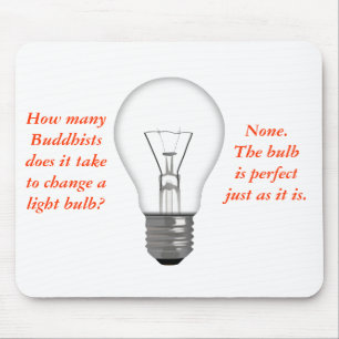 Funny Buddhist Light Bulb Mouse Mat
