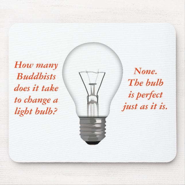 Funny Buddhist Light Bulb Mouse Mat (Front)