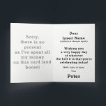 Funny Budget Holiday Card<br><div class="desc">Pick any holiday you want!
It's a funny any holiday budget card
Give it to someone with a sense of humor!</div>