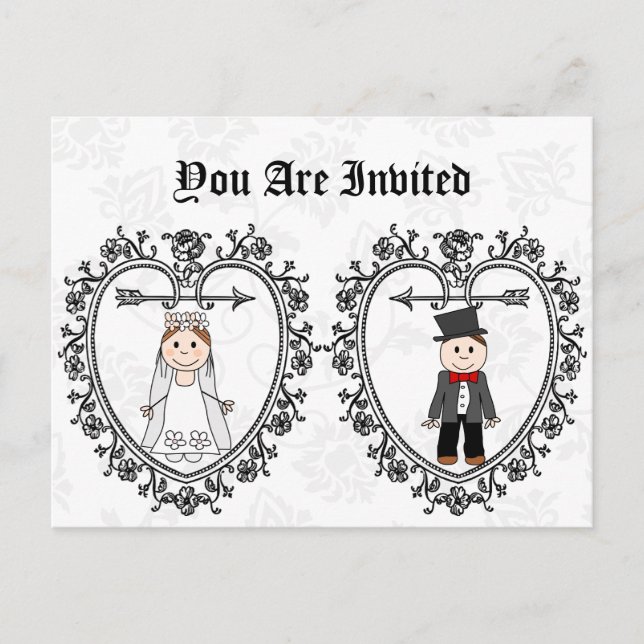 FUNNY BUDGET WEDDING INVITATION POSTCARD (Front)