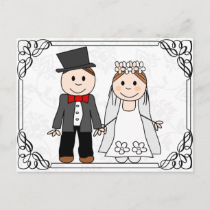funny budget wedding invitation postcard