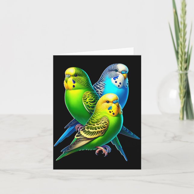 Funny Budgie Budgerigar Design  Card (Front)