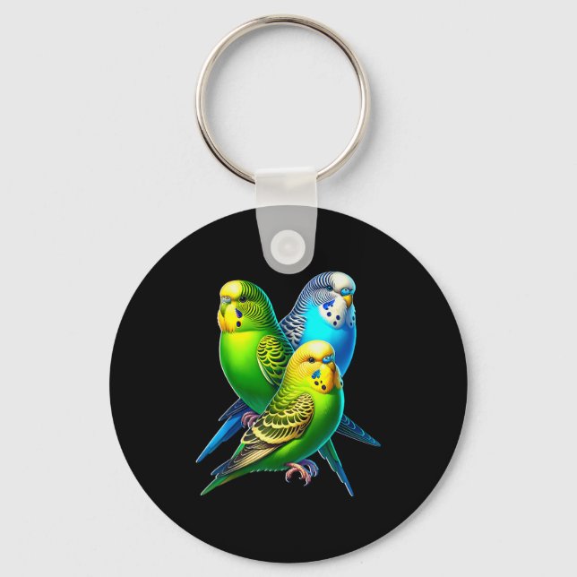 Funny Budgie Budgerigar Design  Key Ring (Front)