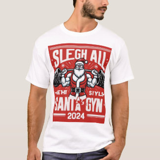 Funny Buff Santa Christmas Gym T-Shirt