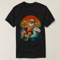 Funny Buff Santa Unicorn Float Tropical