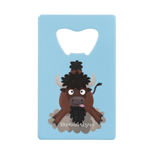 Funny buffalo bison cartoon illustration (Front)