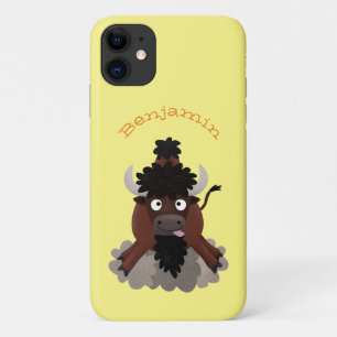 Funny buffalo bison cartoon illustration Case-Mate iPhone case