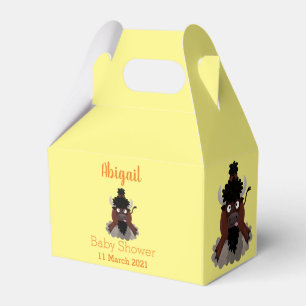 Funny buffalo bison cartoon illustration favour box