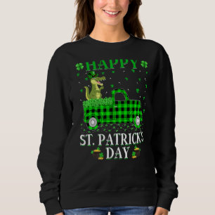 Funny Buffalo Plaid Green Truck Alligator St. Patr Sweatshirt