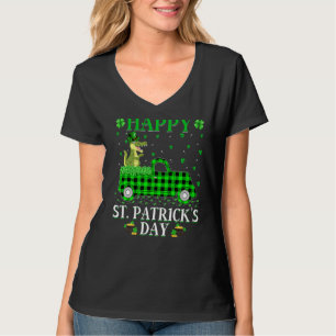 Funny Buffalo Plaid Green Truck Alligator St. Patr T-Shirt