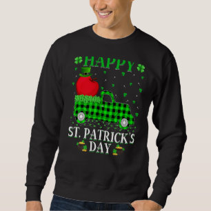 Funny Buffalo Plaid Green Truck Apple Fruit St. Pa Sweatshirt