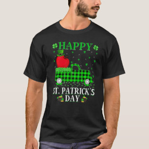Funny Buffalo Plaid Green Truck Apple Fruit St. Pa T-Shirt