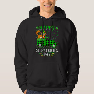 Funny Buffalo Plaid Green Truck Cat St Patrick's D Hoodie