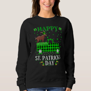 Funny Buffalo Plaid Green Truck Chamois St Patrick Sweatshirt