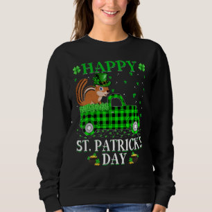 Funny Buffalo Plaid Green Truck Chipmunk St Patric Sweatshirt