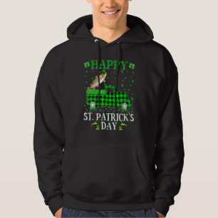 Funny Buffalo Plaid Green Truck Cod Fish St Patric Hoodie