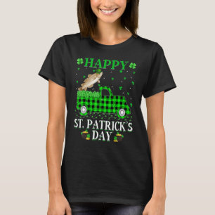 Funny Buffalo Plaid Green Truck Cod Fish St Patric T-Shirt