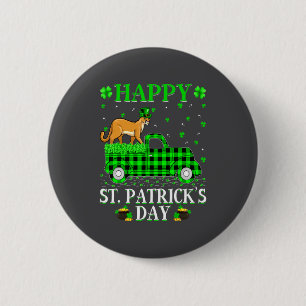 Funny Buffalo Plaid Green Truck Cougar St Patrick  6 Cm Round Badge