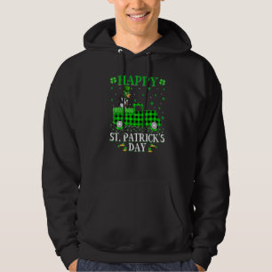 Funny Buffalo Plaid Green Truck Duck Bird St Patri Hoodie