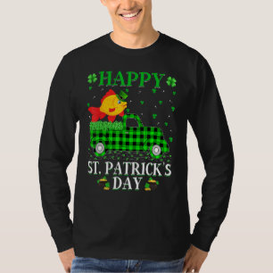 Funny Buffalo Plaid Green Truck Goldfish St Patric T-Shirt