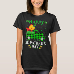 Funny Buffalo Plaid Green Truck Goldfish St Patric T-Shirt