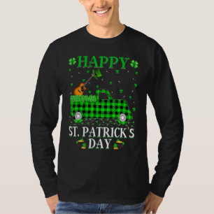 Funny Buffalo Plaid Green Truck Guitar St. Patrick T-Shirt