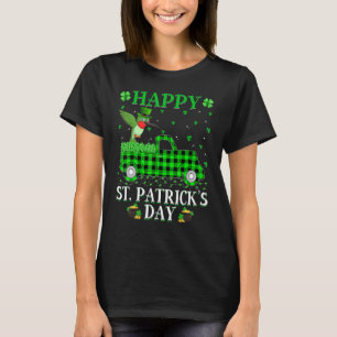 Funny Buffalo Plaid Green Truck Hummingbird St Pat T-Shirt