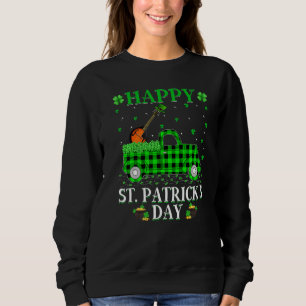 Funny Buffalo Plaid Green Truck Mandolin St. Patri Sweatshirt