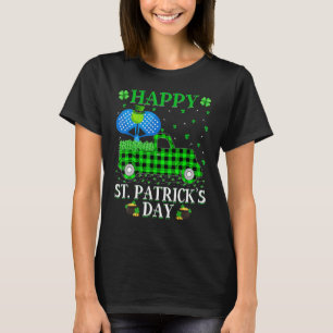 Funny Buffalo Plaid Green Truck Padel St. Patrick' T-Shirt