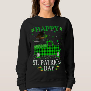 Funny Buffalo Plaid Green Truck Piano St. Patrick' Sweatshirt