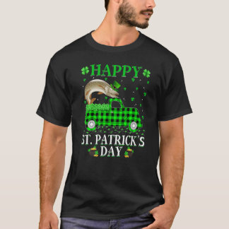 Funny Buffalo Plaid Green Truck Pike Fish St Patri T-Shirt