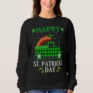 Funny Buffalo Plaid Green Truck Sausage St Patric Sweatshirt