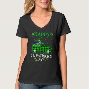 Funny Buffalo Plaid Green Truck Sperm Whale St Pat T-Shirt
