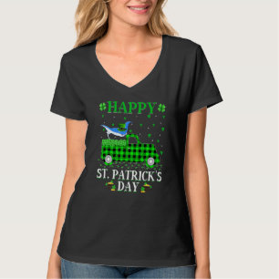 Funny Buffalo Plaid Green Truck Stingray St Patric T-Shirt