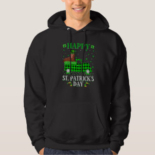 Funny Buffalo Plaid Green Truck Walrus St Patrick' Hoodie