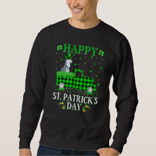 Funny Buffalo Plaid Green Truck Wolf St Patrick's Sweatshirt