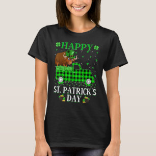 Funny Buffalo Plaid Green Truck Yak St Patrick's T-Shirt