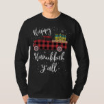 Funny Buffalo Plaid Happy Hanukkah Y'all Red Truck T-Shirt<br><div class="desc">Funny Buffalo Plaid Happy Hanukkah Y'all Red Truck Gift</div>