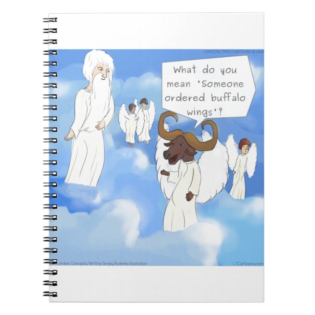 Funny Buffalo Wings In Heaven Gift Spiral Notebook (Front)