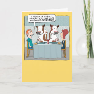 Funny Build Your Burger Cows Birthday Card