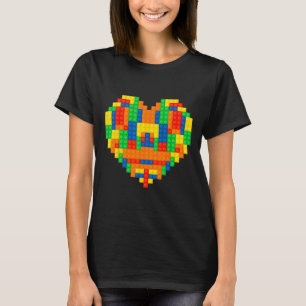 Funny Builder Brick Heart Valentine Boy Kid Outfit T-Shirt