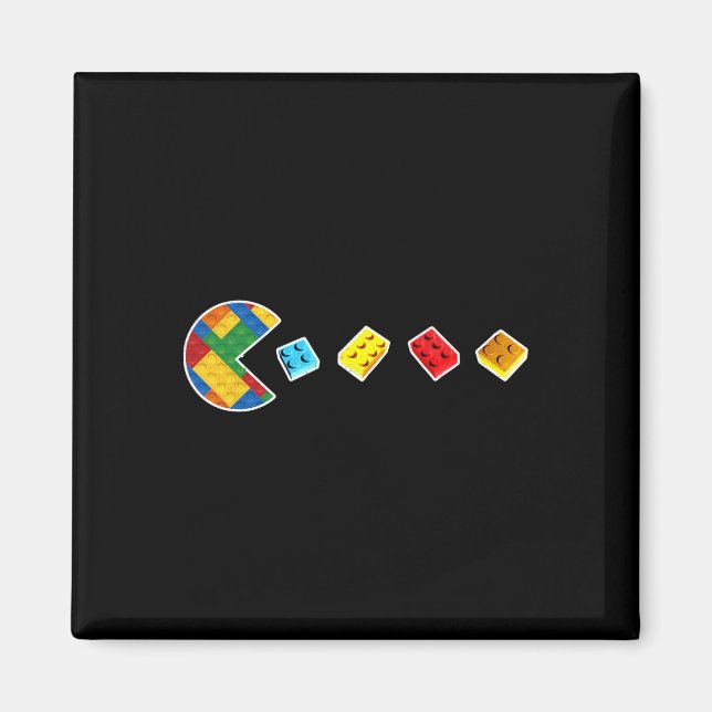 Funny Building Blocks Gamer Master Builder Brick L Magnet (Front)