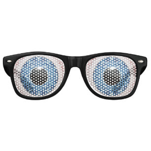 Funny Bulging Bloodshot Blue Eyes Retro Sunglasses