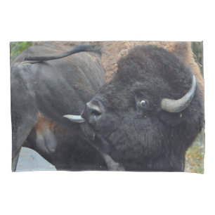 Funny Bull Bison Licking His Testicles Pillowcase